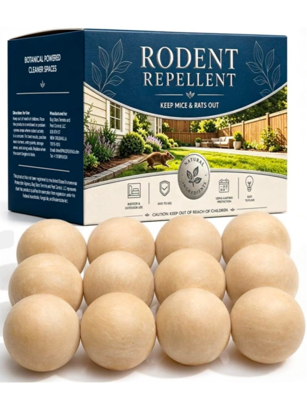 Rodent Away Repellent Balls, Mice & Mouse Repellent Indoor-12PRat Deterrent .